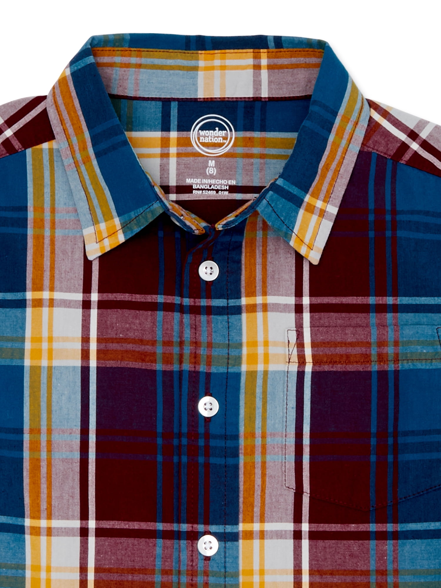 Wonder Nation Boys Exclusive Short Sleeve Shirt, Sizes 4-18