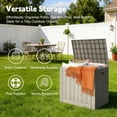thumbnail image 3 of Outdoor Storage Box - Waterproof Resin Deck Chest with Lockable Lid, Wood-Grain Look, Built-In Handles, All-Weather Patio, Garden & Pool Cushion Storage (Grey), 3 of 11