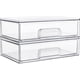 thumbnail image 1 of Juego de 4 cajones de almacenamiento apilables, contenedores organizadores de plástico transparente para suministros de baño, ideal para organización de gabinete, despensa, cuarto de, 1 of 8