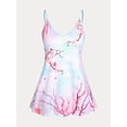 thumbnail image 1 of Top Fluida de Tirantes Finos con Estampados de Sakura de Talla Extra Rosegal  Camisetas sin mangas de talla grande, 1 of 5