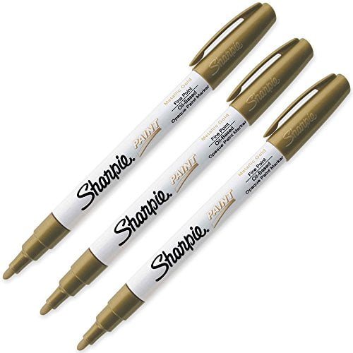 3-Pack Water Resistant Sharpie Gold Fine Point Oil-Based Paint Marker 