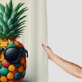 thumbnail image 3 of GOSMITH Pineapple Summer Watercolor Pineapple Wears Glasses Pattern Tropical Fruit Shower Curtain White, 3 of 6