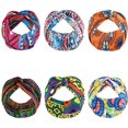 thumbnail image 1 of 6 diademas bohemias elásticas anchas para el pelo, coloridas y elásticas para yoga, turbante anudado, diademas de tela, diademas elegantes para mujeres y niñas, 1 of 5
