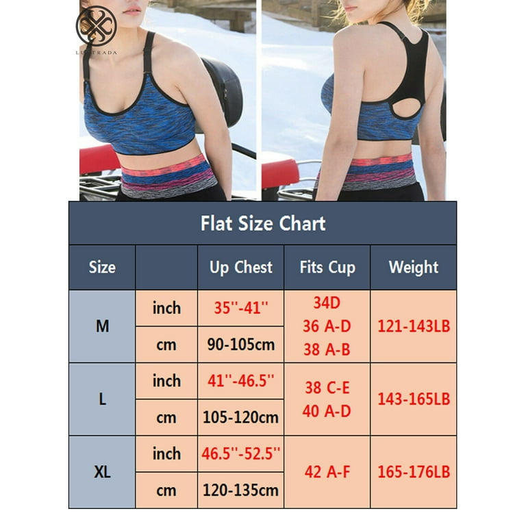 Luxtrada Women's Adjustable Back Padded Sports Bra Seamless Mesh Racerback  Middle Impact