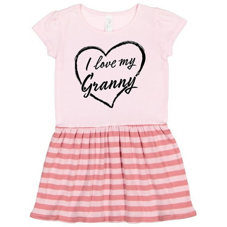 

Inktastic I Love My Granny in Black Chalk Heart Gift Toddler Girl Dress