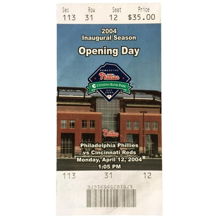 - Philadelphia Phillies Apr 12 2004 Citizens Bank Park Inaugural Season Ticket
