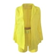 thumbnail image 2 of Ladies Work Suit Button Down Pockets Jacket V Neck Cardigan Comfy Loose Blouse Solid Color Blazer Single Breasted Outwear, 2 of 5