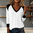 thumbnail image 6 of hotojiny Long Sleeve Shirts for Women Fashion Color Block V Neck Casual Tops Fall Clothes Fashion Tees Outfit S-XXL, 6 of 7