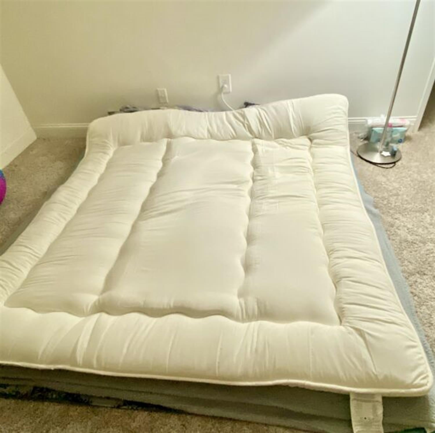 Demi Bonn Futon Mattress with Washable Cover and Foldable Mat, 4" Thicken Floor Mattresses Dormitory Mattress Pad Floor Lounger, King Size