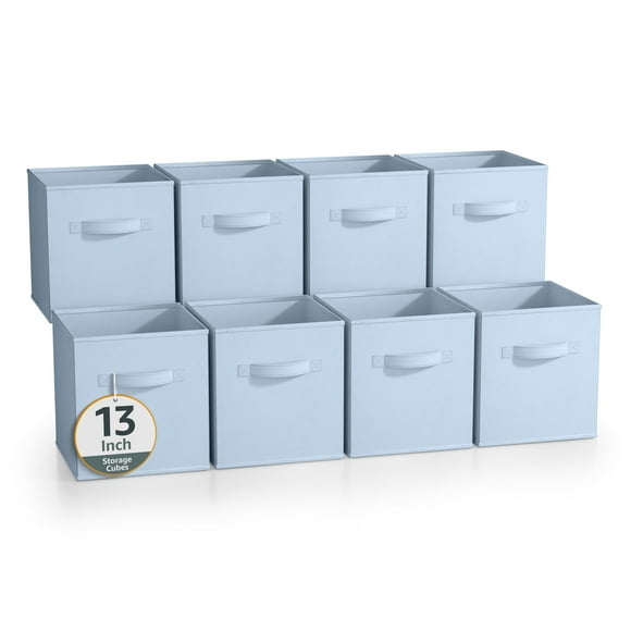 Sorbus Cubos de Almacenamiento de Tela Plegables de 13 Pulgadas, 8 Cestas Plegables para Organizar Armarios, Estantes, Ropa, Juguetes, Libros, Azul Pastel