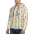 thumbnail image 3 of Naloa Vintage Keys1 Men's Casual Hooded Collar Drawstring Hoodies Pullover Sweatshirts Casual Long Sleeve Shirts-Small, 3 of 7