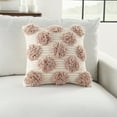 thumbnail image 4 of Mina Victory Life Styles Tufted Pom Poms 18"X18" Blush Indoor Throw Pillow, 4 of 6