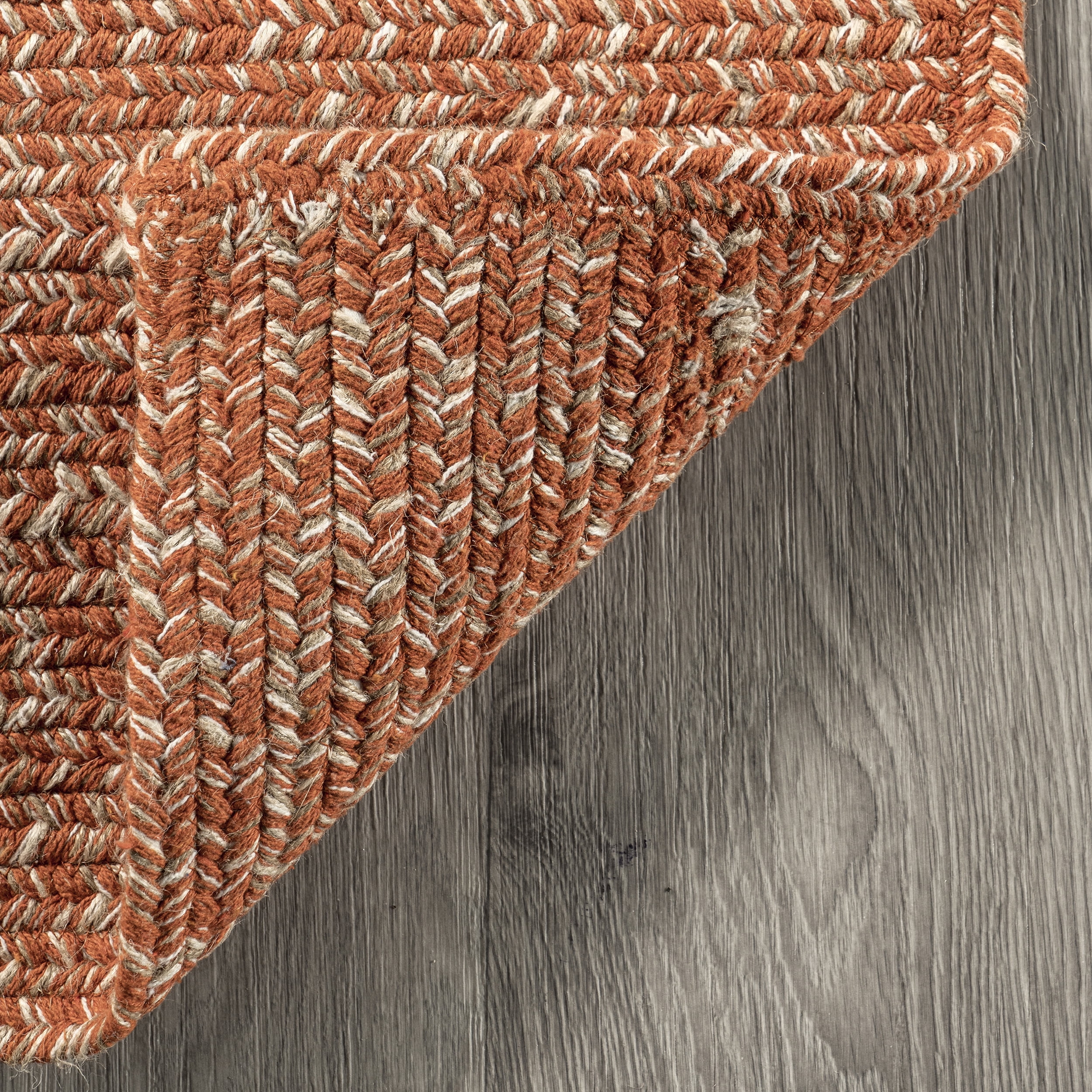 nuLOOM Elvira Casual  Braided Cotton Area Rug, 8' x 10', Orange
