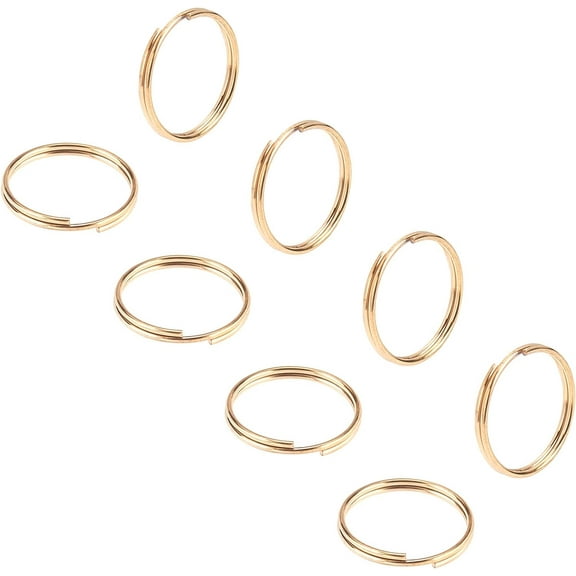 10pcs Stainless Steel Split Key Rings Golden Circle Rings Smooth Surface Hoop for Keyring Making 1.8x15x1.2mm for DIY