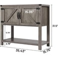 thumbnail image 2 of Farmhouse Coffee Bar Cabinet with Barn Doors, Grey Coffee Bar Stand with Storage, 36 inch Coffee and Tea Bar with Bottom Shelf for Living Dining Room, 2 of 20