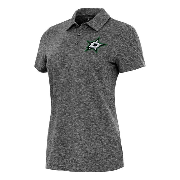 Women's Antigua Heather Black Dallas Stars Matter Polo