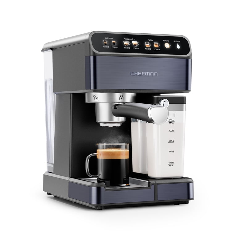 Chefman エスプレッソマシン 本体 ステンレス Chefman 6-in-1 Espresso Machine, 15-BAR Pump, Color Display, Built