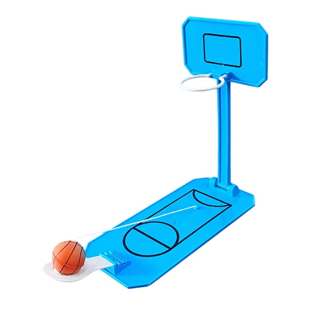 Mini juego de baloncesto de escritorio perfke juguete de aro plegable en miniatura azul