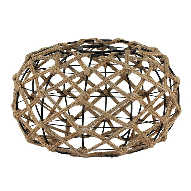 Paper Rope Lamp Shade Ceiling Pendant Light Shade Rustic Hand Weaved Hanging Lamp Shade Woven