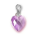 thumbnail image 1 of Sterling Silver 30" 1mm Box Chain Purple June Crystal Heart Birth Month Pendant Necklace, 1 of 2