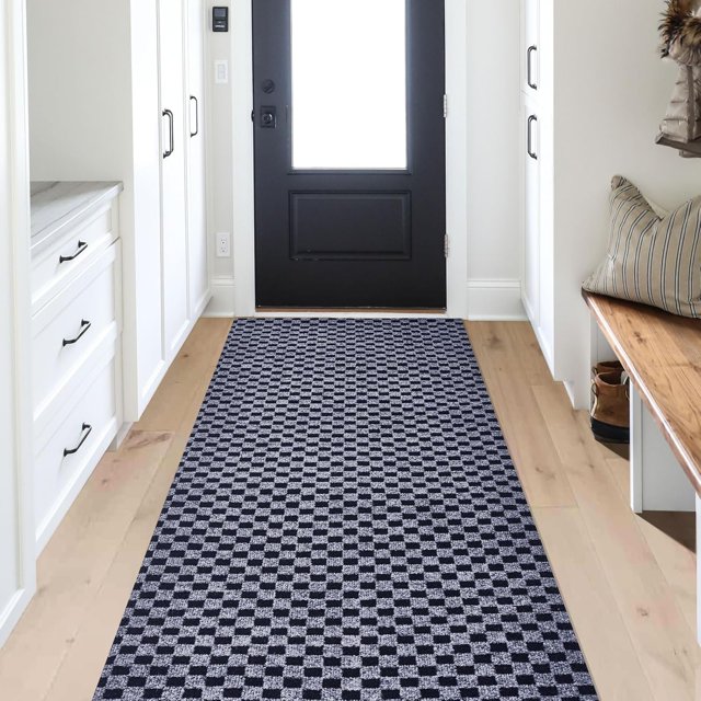 ANTPOP 4ft x 20ft Runner Rug for Hallway Non Slip Outdoor Indoor Low Plie Carpet Runner with Rubber Backing Floor Mat for Hallway Entryway Entrance Laundry Room Balcony Garage Patio