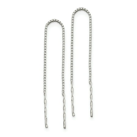 Primal Silver Sterling Silver Spiral Bar Threader Earrings