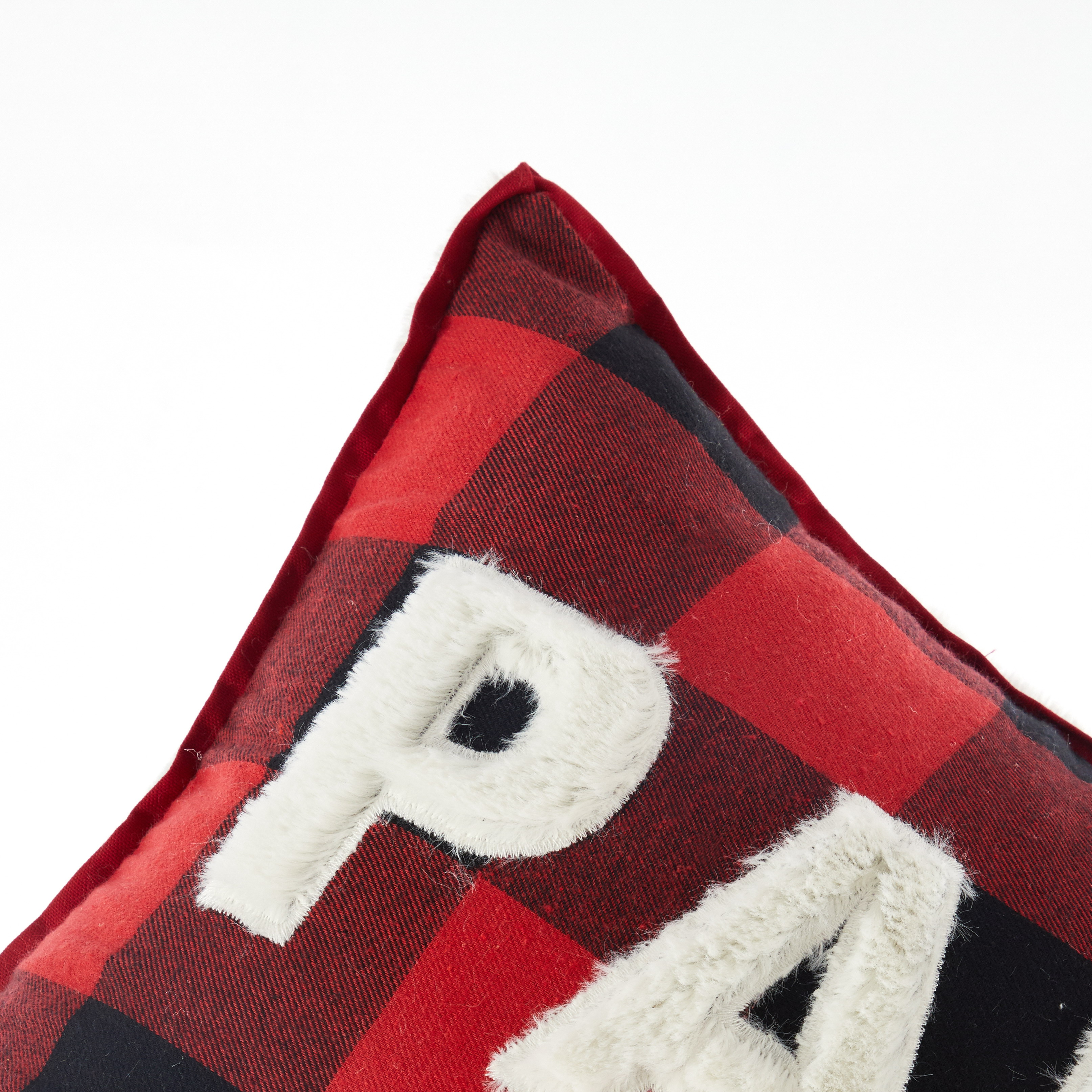 Dearfoams Papa Bear Woven Decorative Pillow, 20'' x 20'', Red Plaid
