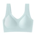 thumbnail image 2 of Women's Comfortable Adjustable Gathering Bra Breathable Daily Wear Wirefree Soft Support Everyday Bras for Women | CSEONE,Light Blue Free Size, 2 of 3