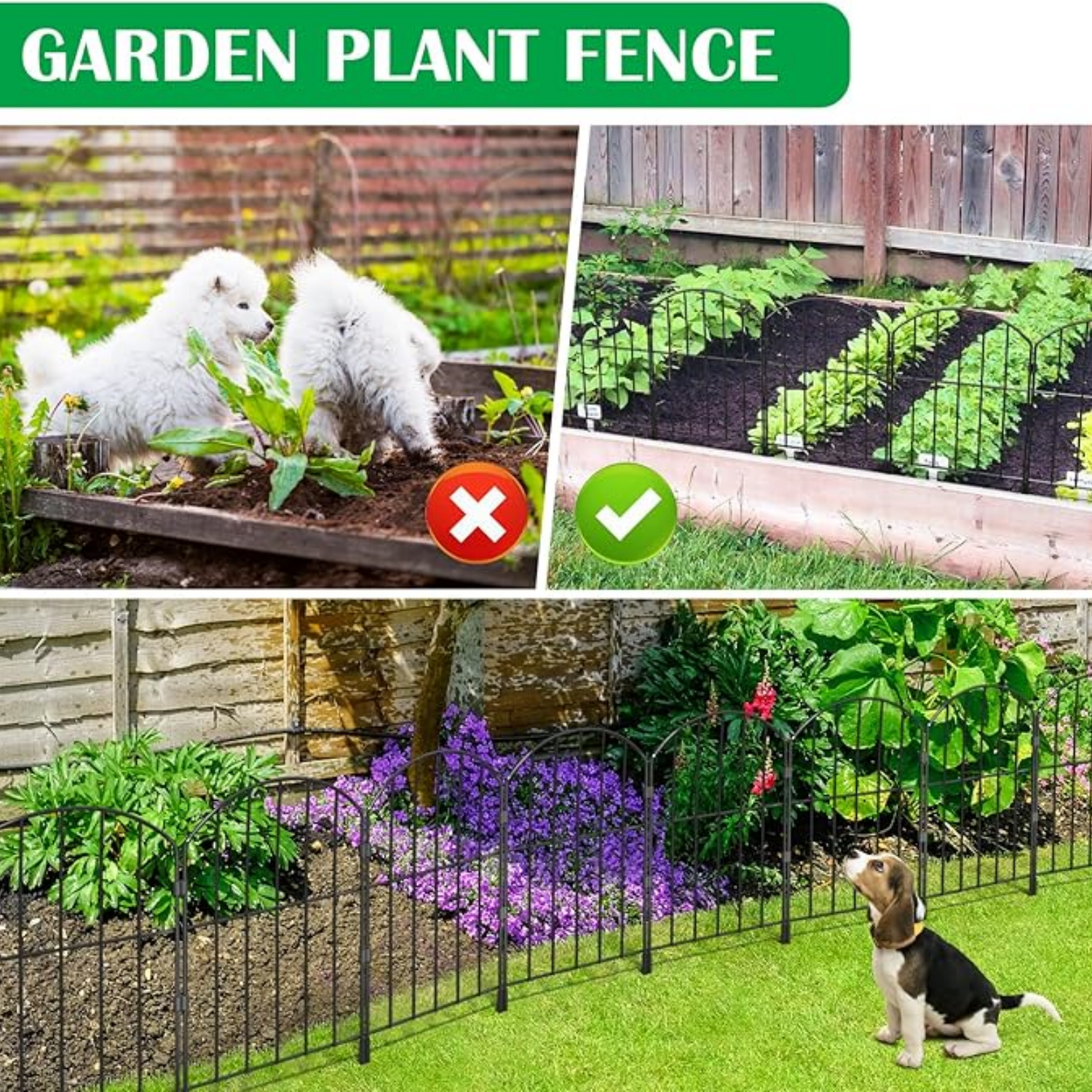 Decorative Garden Fence 25 Panels, Total 26ft (L) x 24in (H) Metal Wire Fencing Border Animal Barrier, Flower Edging for Landscape Patio Yard Outdoor Decor, Arched