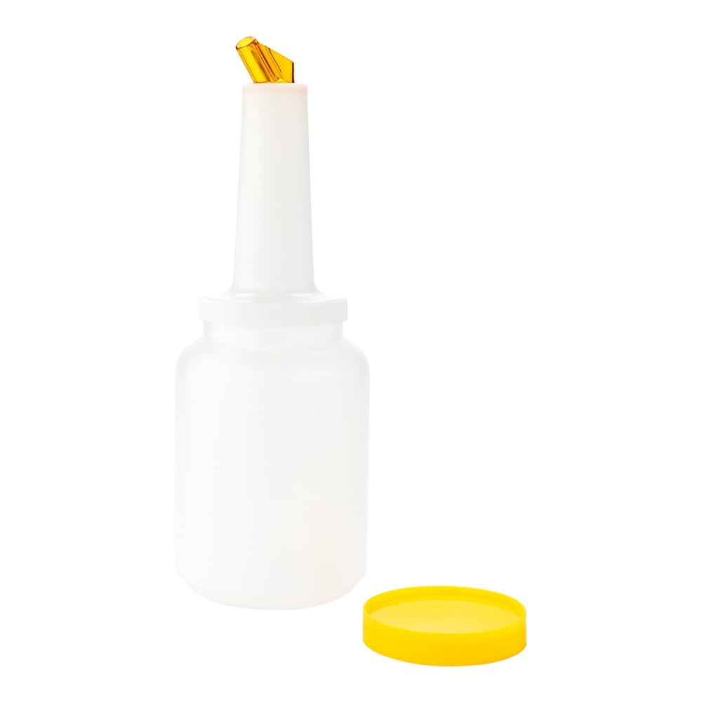 Bar Lux 2 qt Plastic Quick Pour Storage Container Bottle with Yellow