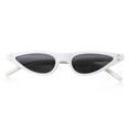 thumbnail image 2 of grinderPUNCH Womens Slim 90s Retro Fashion Small Skinny Shades UV 400 Flat Lens Cat Eye Sunglasses, 2 of 5