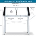 thumbnail image 3 of Studio Designs Futura Craft Station Drafting, Craft Table with 9.5"W Folding Shelf and 35.5" W Glass Adjustable Angle Top, 3 of 11