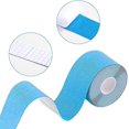 thumbnail image 1 of Cinta kinesiológica deportiva para músculos, 5 mx 5 cm, resistente al agua y elástica, 2 rollos (1 azul, 1 azul), 1 of 5