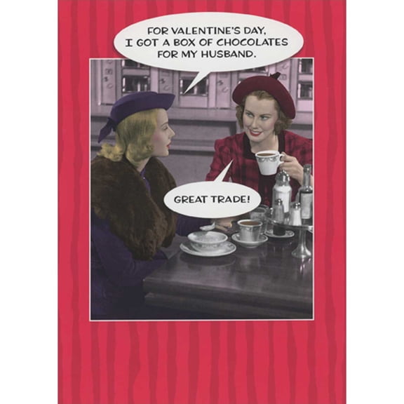 RSVP Great Trade: Box of Chocolates for My Husband Funny Valentine's Day Card for Woman