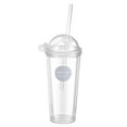 thumbnail image 1 of Plastic Straw Cup Double-deck Water Cup Practical Juice Glass Coffee Cup, 1 of 7