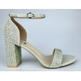 thumbnail image 2 of Ferwind Women's Sandals Glittering Studded Chunky High Heels Female Adult Light Green 11, 2 of 9