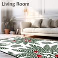 thumbnail image 2 of ODIKA 4'x6' Machine Washable Non-Slip Area Rug, Snowy Forest Tiger Showcasing Artistic Pine and Berry High Traffic Rug with Pad, Green, 744523, 2 of 8