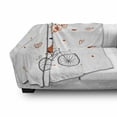 thumbnail image 3 of Valentines Soft Flannel Fleece Blanket, Girl Cycling with Big Heart Woman Love Romantic Day Celebration Life Print, Cozy Plush for Indoor and Outdoor Use, 50" x 70", Red Black White, by Ambesonne, 3 of 6
