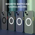 thumbnail image 3 of Luxury Matte Magnetic Wireless Charging Phone Case For iPhone 15 14 13 12 11 Pro Max Plus Full Coverage Shockproof Armor Silicone Bumper Clear Hard PC Cover, 3 of 5