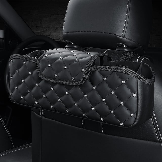 Organizador de asiento trasero de coche de PU soporte de almacenamiento Universal caja de pañuelos bandeja de accesorios portavasos organizador Salvador Organizador del asiento trasero del coche
