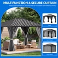 thumbnail image 4 of Dextrus 10x12FT Hardtop Gazebo with Nettings&Curtains,Outdoor Galvanized Steel Hardtop for Patio, Backyard, Deck, and Lawns -Grey, 4 of 10