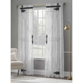 thumbnail image 4 of Farmhouse Wood Grain Sheer Curtains 84 Inch Length 2 Panels Set Window Treatments, Vintage Country Barn Gate Grey Rod Pocket Semi Curtains for Living Room/Bedroom/Kitchen Décor, 104"W x 84"L, 4 of 7