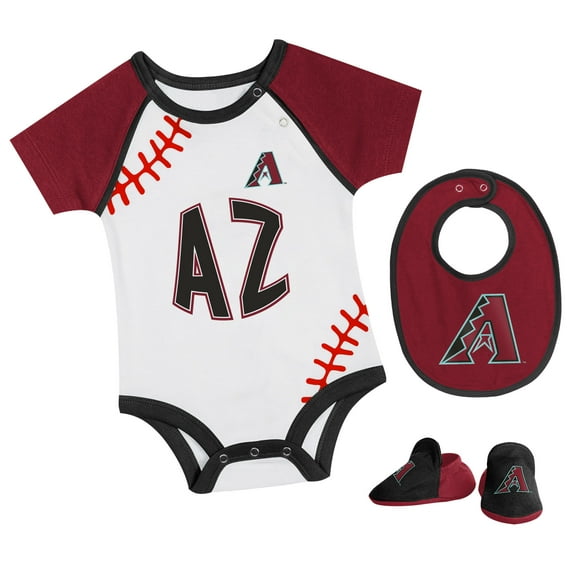 Newborn & Infant Arizona Diamondbacks Tied Up Bodysuit, Bib & Bootie Set