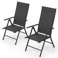 thumbnail image 4 of Gymax 4PCS Patio Folding Dining Chair w/ 7-Level Adjustable High Backrest for Garden Black, 4 of 8