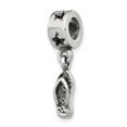 thumbnail image 1 of Sterling Silver Flip Flop Dangle Bead - Antiqued & Polished, 1 of 1