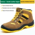 thumbnail image 4 of SKIUHS Men's Ankle Safety Work Boots – Canvas & Suede Leather Upper Steel Toe Slip Resistant Lightweight, 4 of 5