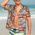 thumbnail image 7 of Logiee Cute Cars Print Mens Hawaiian Shirts,Loose-Fit Short Sleeve Button Down Tropical Aloha Beach Shirt,Summer Vacation Wedding Tops,Medium, 7 of 7