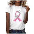 thumbnail image 1 of TSADFHJI Chandails en Molleton pour Femmes Sans Capuche Mode Décontractée Imprimé Ruban Promotionnel International Manches Courtes Col Rond T-Shirt Haut TTG Blanc, 1 of 3