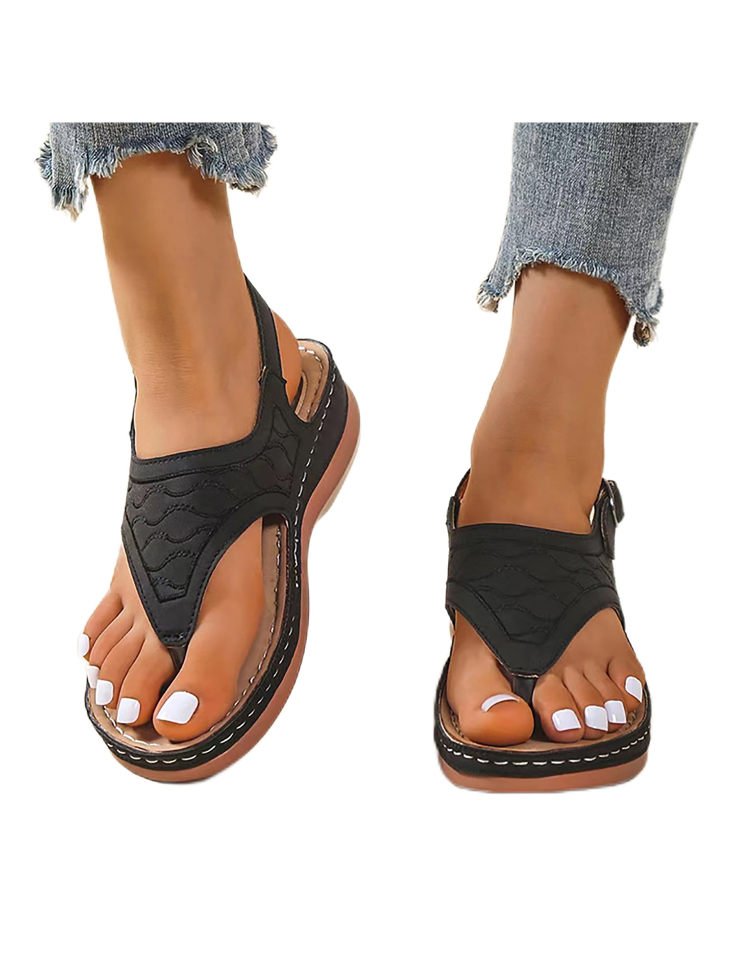 Men's Gladiator Faux Leather Sandals Shoes Formal Open Toe Sports Zip Walking L