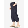 thumbnail image 3 of Woman Within Plus Size 7-Day Elastic-Waist Pull-On Cotton Denim Capri Jeans, 3 of 6